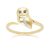 Gardenia Sapphire and White Sapphire Owl Ring in 9ct Yellow Gold