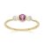 Geometric Spherical Rhodolite and Sapphire Ring in 9ct Yellow Gold