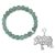 Faceted Inexperienced Aventurine Gemstone Stretch Bracelet with Appeal Created with Zircondia® Crystals