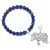 Faceted Lapis Gemstone Stretch Bracelet with Attraction Created with Zircondia® Crystals