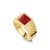 Chequed Sq. Signet Ashes Resin Ring – Gold, J