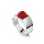 Square Signet Ashes Resin Ring – Silver, U