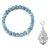 Faceted Artificial Turquoise Gemstone Stretch Bracelet with Attraction Created with Zircondia® Crystals