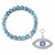 Faceted Artificial Turquoise Gemstone Stretch Bracelet with Attraction Created with Zircondia® Crystals