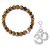 Faceted Tiger’s Eye Gemstone Stretch Bracelet with Charm Created with Zircondia® Crystals