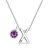 Initial X Necklace with Birthstone Charm Created with Zircondia® Crystals