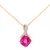 Diamant L’Eternel Womens 9ct Yellow Gold 0.85ct Created Ruby and 0.02ct Diamond Pendant – One Size