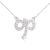 Diamant L’Eternel Womens 9ct White Gold Diamond Bow Necklet of Length 46cm – One Size