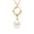 Diadema Womens – Pendant – Yellow Gold and Real Freshwater Pearls – White – One Size