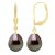 Ateliers Saint Germain Womens Earrings in Yellow Gold 375 and Real Cultured Tahiti Pearls Pear 9-10 mm – One Size