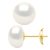 Ateliers Saint Germain Womens Earrings in Yellow Gold 375 and Real Cultured Freshwater Pearls Button 10-11 mm – One Size