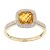 Diamant L’Eternel Womens 9ct Yellow Gold Diamond and Citrine Square Cut Gemstone Ring – Size P