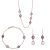 Orphelia ‘Fawn’ WoMens 925 Sterling Silver Set: Chain + Bracelet + Earrings – Rose SET-7410 – One Size