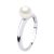 Ateliers Saint Germain Womens Ring – White Gold – Real Cultured Freshwater Pearl Round 6-7 mm – Size K