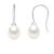 Diadema Womens – Earrings  Silver and Real Freshwater Pearls – White – One Size