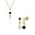 Gold Plated Sterling Silver Trendy Pearl, Sapphire & Topaz Earrings & Pendant Set