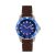 Nautis Mens Dive Pro 200 Leather-Band Watch w/Date – Blue Stainless Steel – One Size