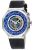 Gv2 Mens Marchese Blue Dial, Genuine Italian Black Leather Watch Stainless Steel – One Size