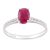 Diamant L’Eternel Womens 9ct White Gold 1.2ct Ruby and 0.05ct Diamond Shoulder Ring – Size K (Rings)