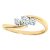 Diamant L’Eternel Womens 9ct Yellow Gold Diamond Three Stone Ladies Ring – Size U