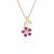 Floral Ruby & Diamond Pendant Necklace in 9ct Yellow Gold