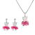 Orphelia Childrens Unisex Kids Colour Block ‘Bear Bow’ Child’s 925 Sterling Set: Chain-Pendant + Earrings – Silver – One Size