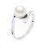 Diadema Womens – Ring CROSS Real Freshwater Pearls – White Silver – Size I