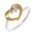 Orphelia WoMens 925 Sterling Silver Ring – Silver/Gold zr-7370/G – Silver & Gold – Size Q