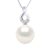 Ateliers Saint Germain Womens Pendant Eight White Gold – Diamonds 0,03 Cts – Real Cultured Freshwater Pearl Round 9-10 mm – One Size