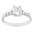 Diamant L’Eternel Womens 9 ct White Gold Engagement Ring with CZ Stones – Size M