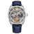 Stührling Mens Vanguard 1019 Dual Time Automatic Skeleton – Blue – One Size