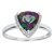 Diamant L’Eternel Womens 9ct White Gold Triangular Cut Green Mystic Topaz And Diamond Ring – Size J