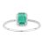 Diamant L’Eternel Womens 18ct White Gold Emerald and Diamond Gemstone Ring – Size M