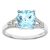 Diamant L’Eternel Womens 9ct White Gold Cushion Cut Blue Topaz Ring With Diamond Shoulders – Size K