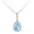 Diamant L’Eternel Womens 9ct White Gold Diamond and Blue Topaz Teardrop Pendant Necklace – Size P 1/2