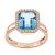 Diamant L’Eternel Womens 9ct Rose Gold Diamond and Blue Topaz Rectangular Cut Gemstone Ring – Size L