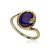 ECFEW™ Lapis Lazuli Winding Snake Ring In Gold Plated Sterling Silver