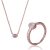 Orphelia ‘Robin’ WoMens 925 Sterling Silver Set: Necklace + Ring – Rose SET-7434 – Size Q