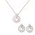 Orphelia ‘Azalea’ WoMens 925 Sterling Silver Set: Chain-Pendant + Earrings – Silver/Rose SET-7095/1 – Silver & Rose Gold – One Size