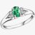 9ct White Gold Oval-cut Emerald and Diamond Cluster Ring 51Y59WG 5-10 EM N