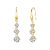 Gold Plated Graduated Drop Earrings Created with Zircondia® Crystals