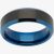 Unique Mens Black & Blue Tungsten 7mm Ring TUR-59-60