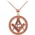 Males’s Small Masonic Bail Pendant Necklace in 9ct Rose Gold