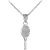 Males’s Tennis Racket Pendant Necklace in Sterling Silver, Small