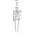 Males’s 3-D Skeleton Attraction Pendant Necklace in 9ct White Gold