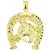 Horse Head Horseshoe Attraction Pendant Necklace in 9ct Gold