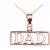 Males’s CZ Dad Allure Pendant Necklace in 9ct Rose Gold