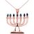 Males’s Diamond Menorah Pendant Necklace in 9ct Rose Gold