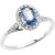 Kanchanaburi Sapphire & Diamond Kanchanaburi Halo Gemstone Ring in 9ct White Gold