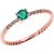 Emerald & Diamond Easy Gemstone Stackable Ring in 9ct Rose Gold